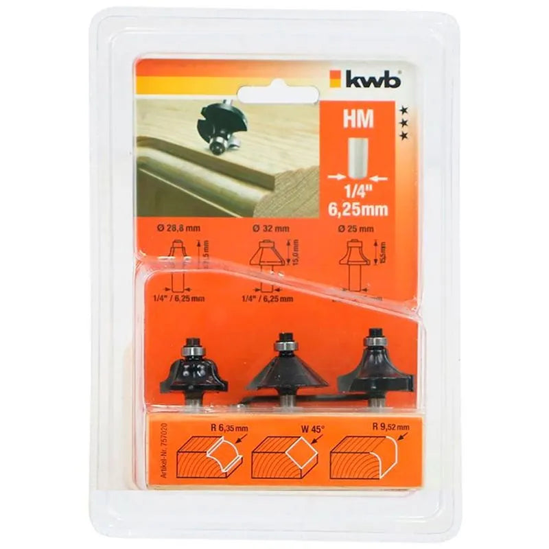 Kit de fresas molduras 1/4" (49757020) - EINHELL