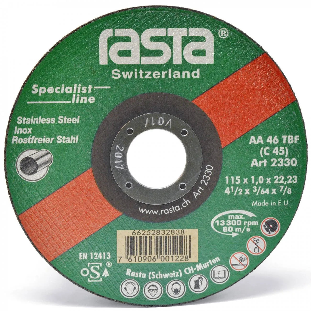 Disco corte 4.1/2" x 1.0 x 22 mm. (2330) - RASTA