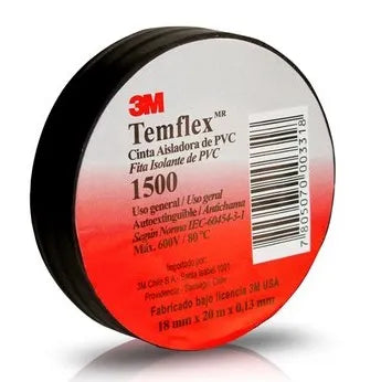 Cinta aisladora 1500 temflex 18mmx10mt azul (xe00247005) - ART.DE SEGURIDAD