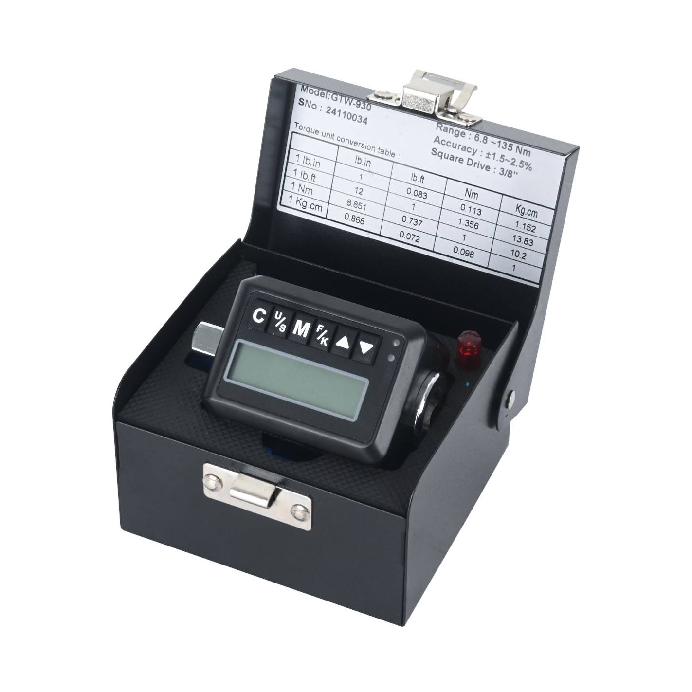 ADAPTADOR DE TORQUE DIGITAL 3/8 6.8-135 Nm GTW-93 - MIGHTY SEVEN M7