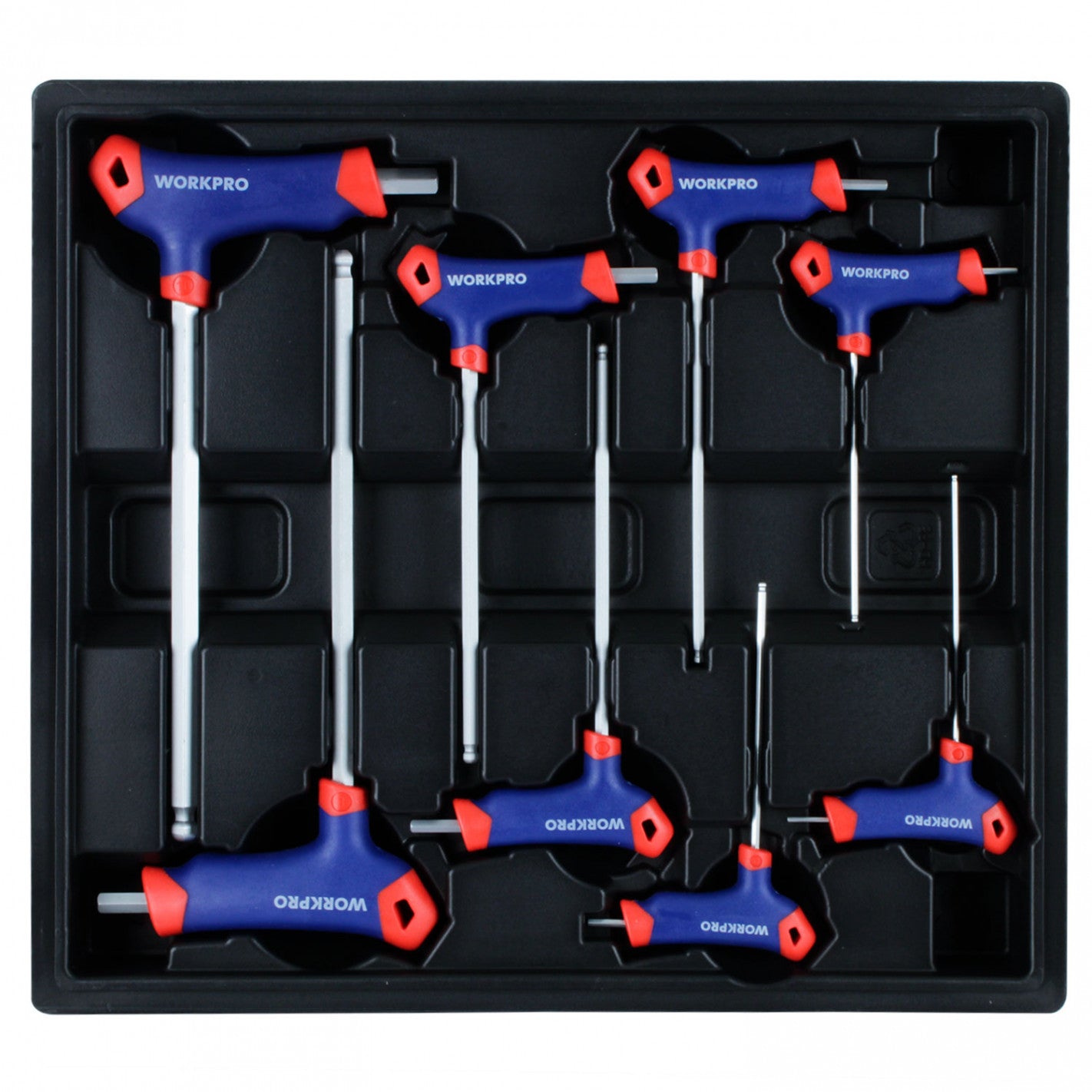 BANDEJA JUEGO 8 LLAVES HEXAGONALES CON MANGO EN T