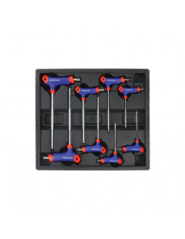BANDEJA JUEGO 8 LLAVES TORX CON MANGO EN T