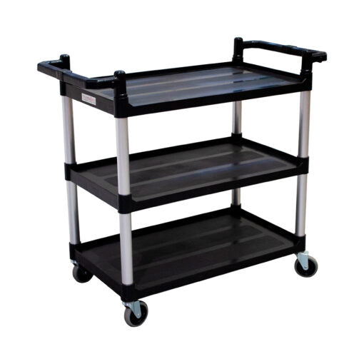 CARRO SERVICIO MULTIUSO NEGRO 3 BANDEJAS 70 KG