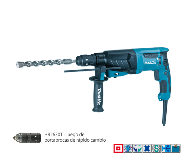 Martillo rotativo 24 mm., sdsplus (hr2610t/hr2630t (hr2610t) - MAKITA