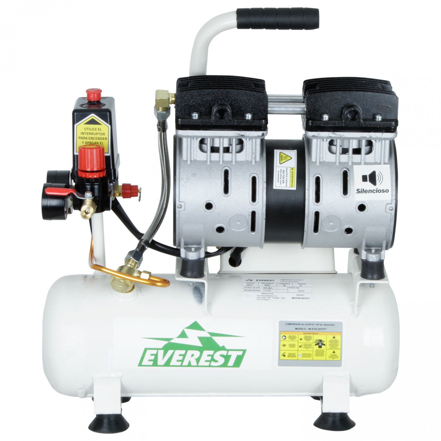 COMPRESOR sin ACEITE 1 HP 6L silencioso EWS06