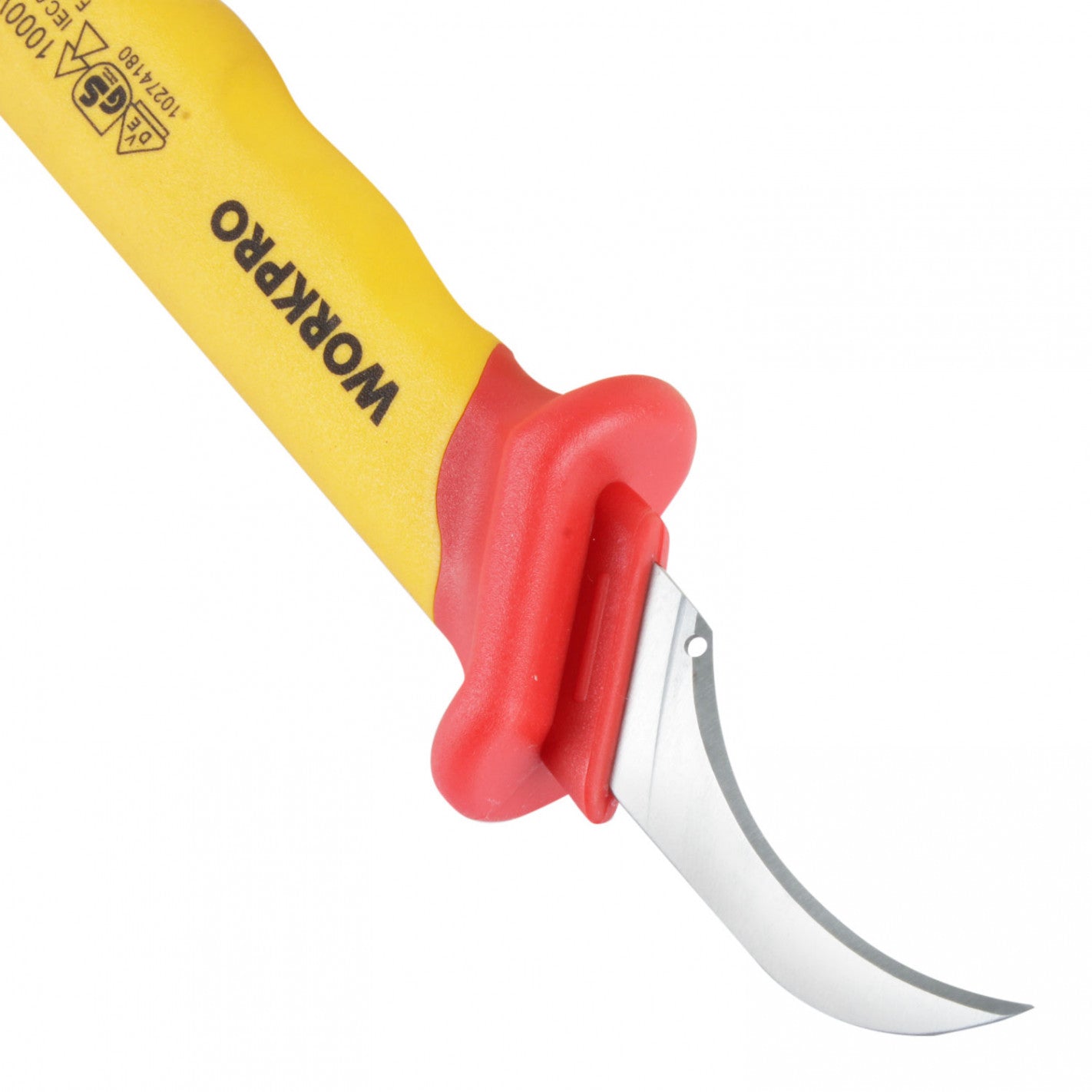 CUCHILLO CORTA CABLE GANCHO LARGO AISLADO 50x180mm 1000V VDE - WORKPRO