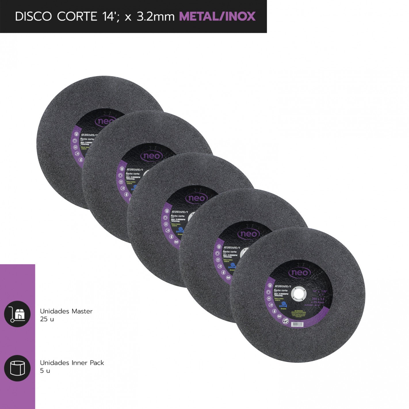 DISCO CORTE 14" x 3.2mm METAL/INOX 1235025/1