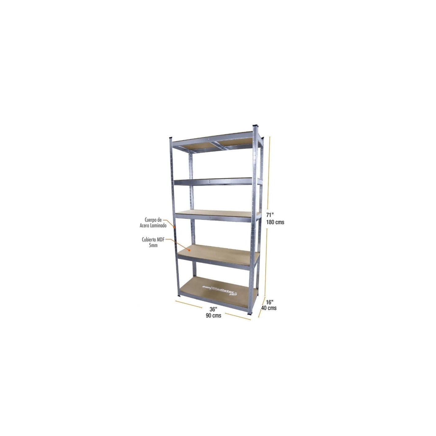 ESTANTERIA 5 NIVELES 175 Kg 180x90x40 cm ES8175/1