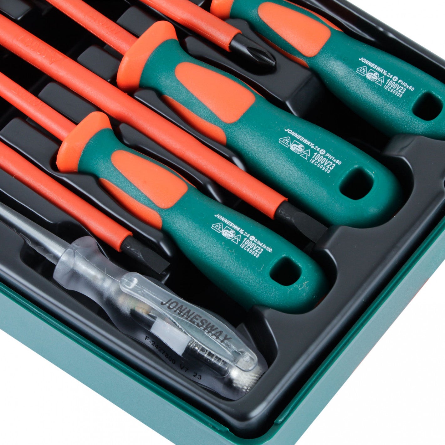 Juego 7 pzas destornilladores electricista 1000v jonnesway