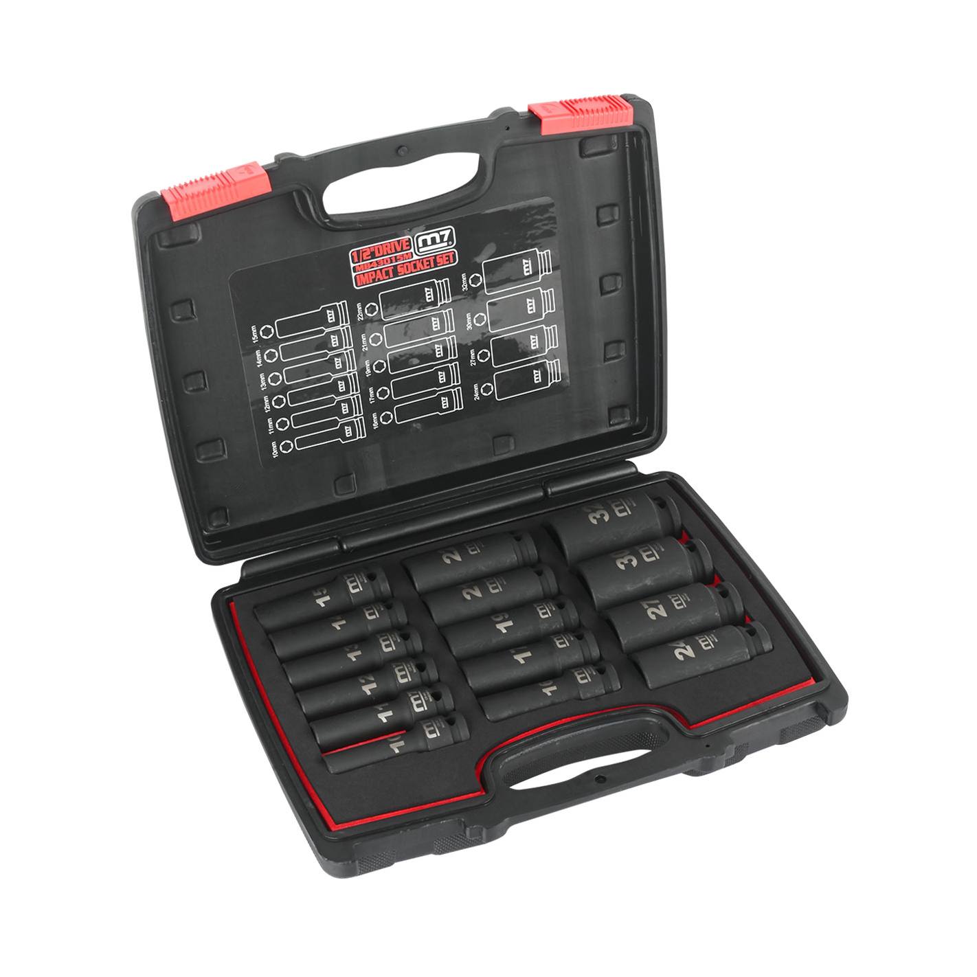 JUEGO DADOS IMPACTO LARGOS 1/2 15 PIEZAS MB43015M - MIGHTY SEVEN M7