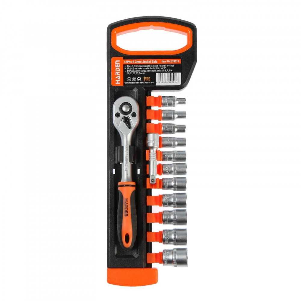 Juego de Dados + Chicharra 1/4" 13 pzs HARDEN
