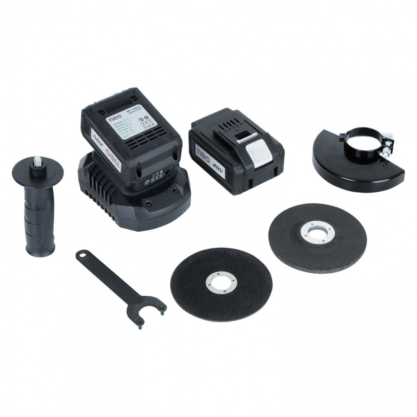 KIT TALADRO + ESMERIL BRUSHLESS 20V 2 BAT 3 AMP - NEO