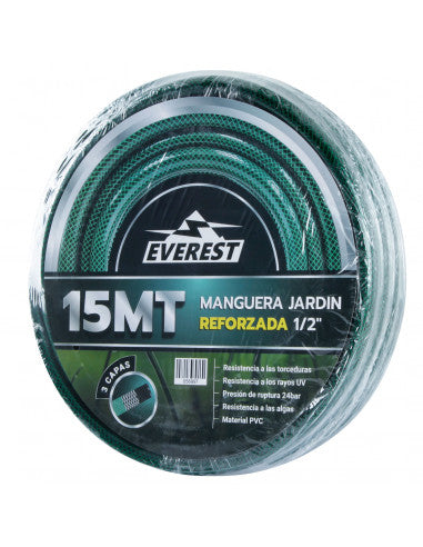 MANGUERA JARDIN REFORZADA 1/2"x 15 mt