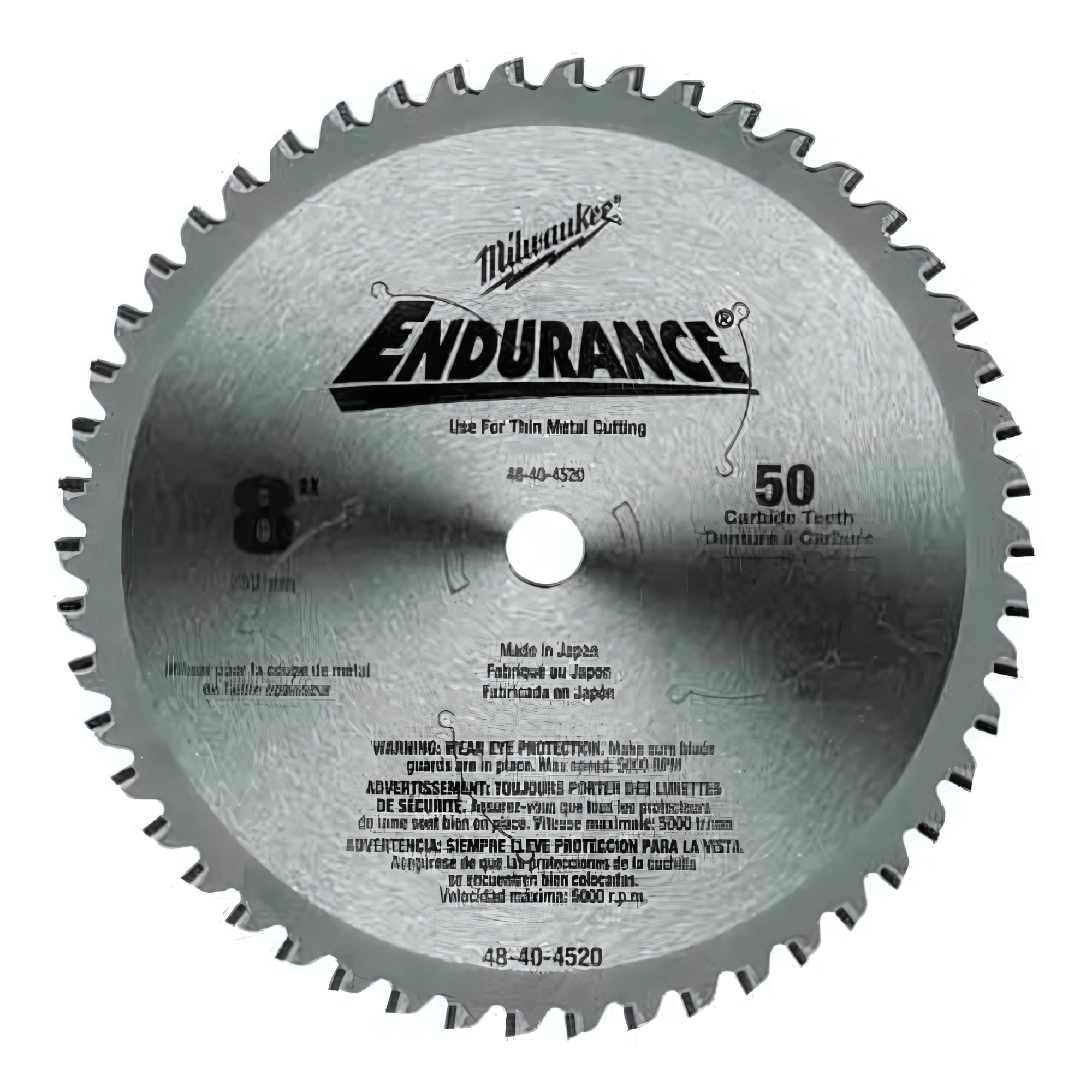 Disco sierra circular metal 50 dientes 8" Milwaukee
