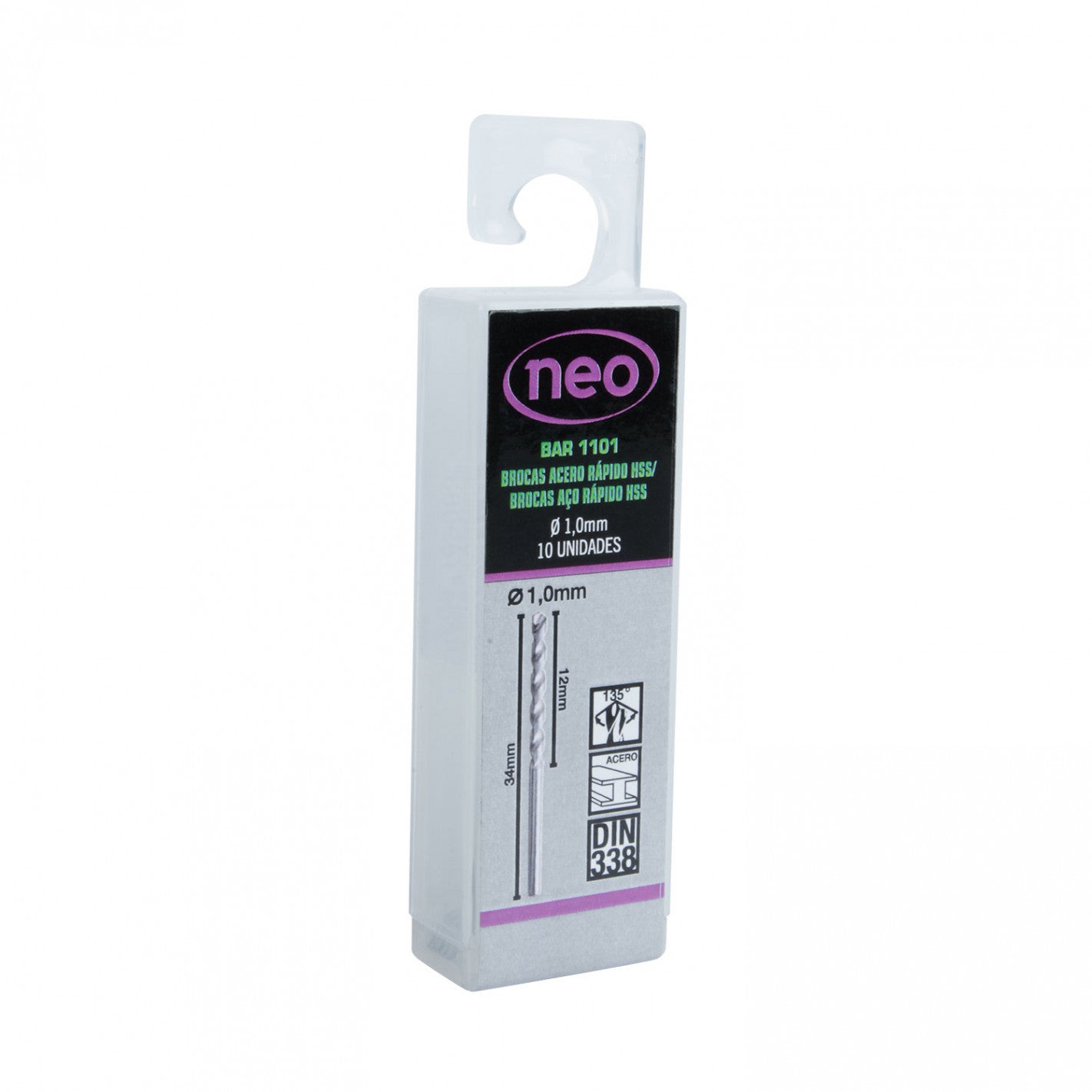 SET BROCAS HSS 1.0 x 34 mm x 10 unid BAR 1101 (1101) - NEO