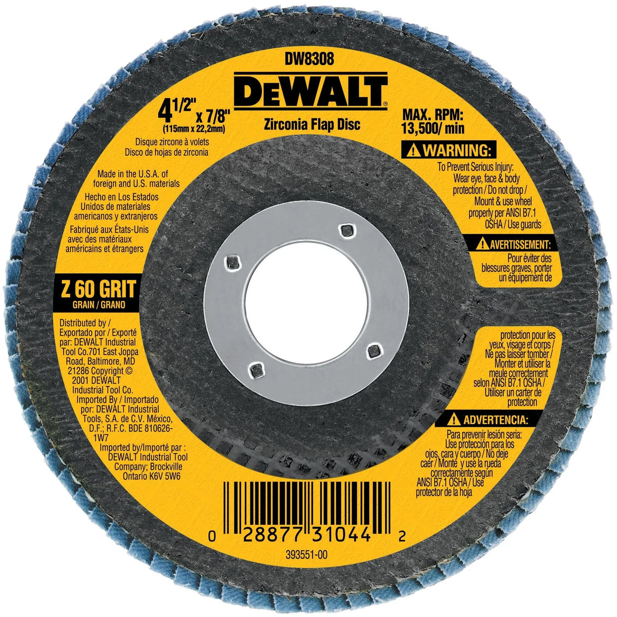 DISCO TRASLAPADO DW ZIRCONIA 115mm Z60