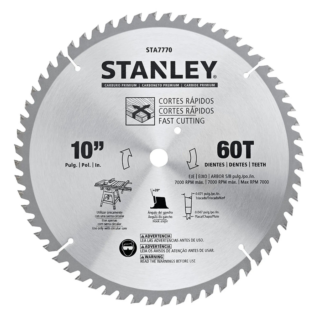Disco Sierra 10" 60 dientes eje 5/8"