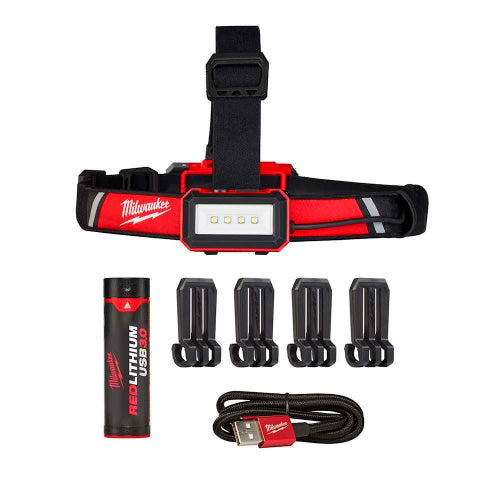 LINTERNA CASCO RECARGABLE USB PERFIL BAJO MILWAUKEE 2115-21