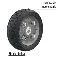 RUEDA P/CARRO T/ YEGUA COMPLETA PRETUL (TRUPER) IMPONCHABLE 6" # RD-62  (45480)