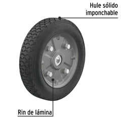 RUEDA P/CARRO T/ YEGUA COMPLETA PRETUL (TRUPER) IMPONCHABLE 9" # RD-92  (45487)