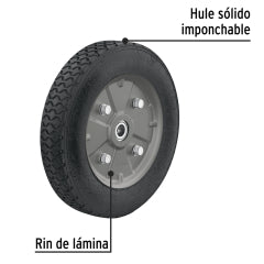 RUEDA P/CARRO T/ YEGUA COMPLETA PRETUL (TRUPER) IMPONCHABLE 10" # RD-102  (45035)