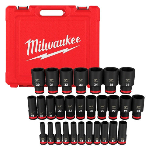 JUEGO DE DADOS DE IMPACTO METRICOS 29PZS MM 1/2 MILWAUKEE