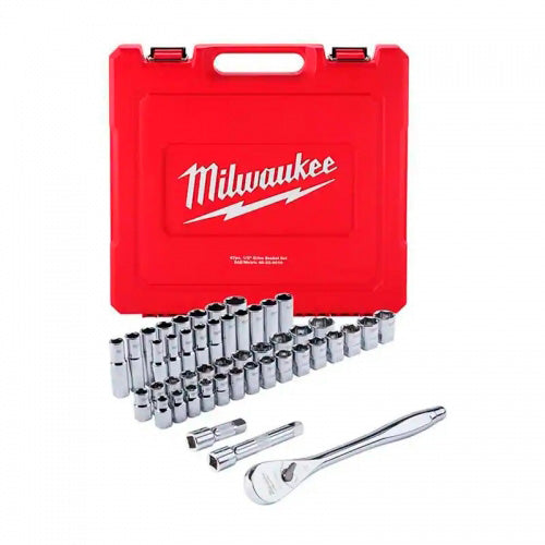 JUEGO DE DADOS 47PZS MM Y PULGADAS CUADRO 1/2 MILWAUKEE