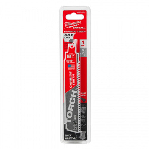 HOJA DE SIERRA SABLE 15CM CARBURO TUNGSTENO MILWAUKEE TORCH