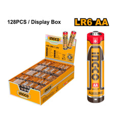 PILA ALCALINA INGCO 2 A 1,5V CAJA 128 PILAS #HAB2A01
