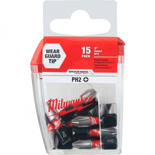 SET DE PUNTAS DE IMPACTO MILWAUKEE PH2 X 25MM 15 PZS