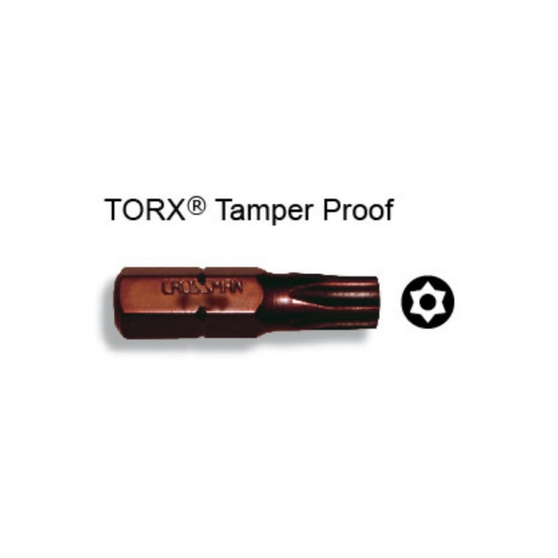 PUNTA CROSSMAN MAGNET. TORX TAMPER PROOF T-15 1/4" X 25MM # 44-327 (10 UNI.) (OF)