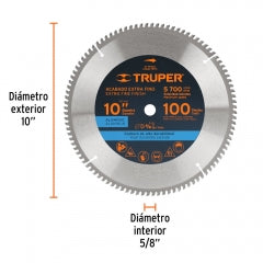 SIERRA CIRCULAR TRUPER P/ALUMINIO 10" X 100 DTS. #ST-10100A (18313)