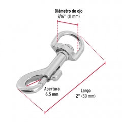MOSQUETON C/DESTORCEDOR FIERO (TRUPER) DE ZINC 2
