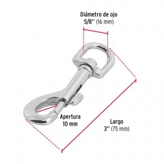 MOSQUETON C/DEST. FIERO (TRUPER) ZINC 3