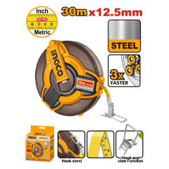 HUINCHA INGCO METRICA DE ACERO  12,5 MM X 30 MTS   # HSMT0830