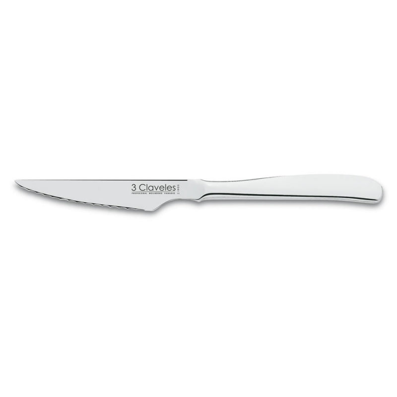 CUCHILLO TRES CLAVELES # 1515  INOX DENTADO  CHULETERO  11 CMS