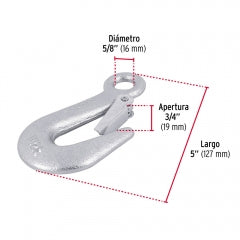 GANCHO TRUPER C/SEGURO 5/8" CARGA MAX. 1.500 KG #GANES-5/8X (44077)