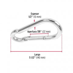 MOSQUETON FIERO (TRUPER) FIJO ACERO 1/2" #BMA-1/2 (BANMOS-1/2) (44041)