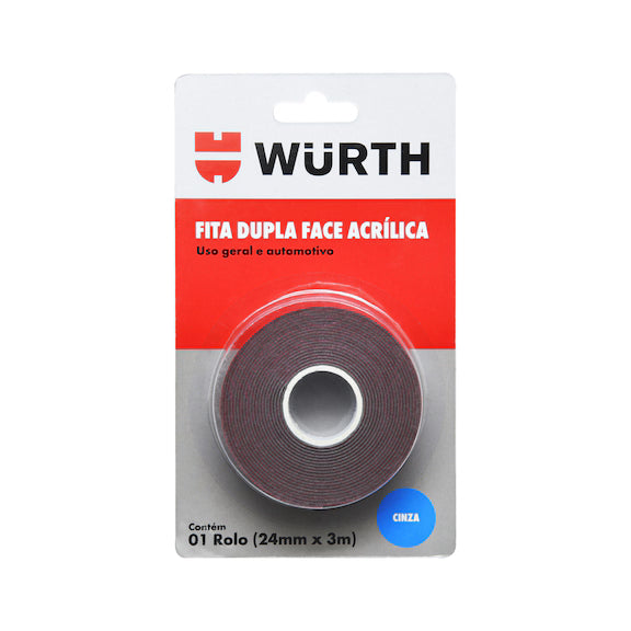 CINTA DOBLE FAZ GRIS 12MMX1MMX3M - WURTH
