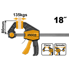 PRENSA RAPIDA INGCO INDUSTRIAL 18"  SUJECION  135 KG #  HQBC18801