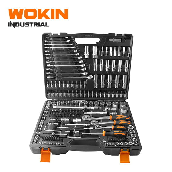 Juego de dados con chicharra 1/2", 3/8" y 1/4". 215 piezas (155815) WOKIN