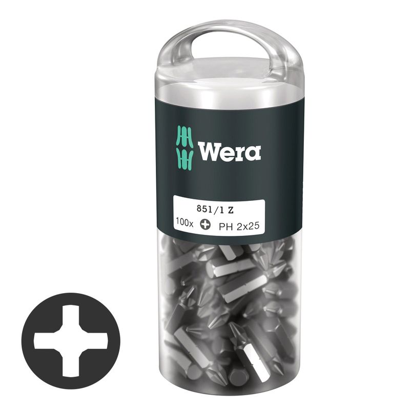 100 Puntas Phillips PH2 x 25 mm