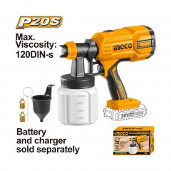 PISTOLA PINTAR INGCO INALAMBRICA 20V  800 ML S/BATERIA # CSGLI2003