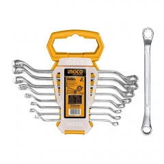 LLAVE CORONA Y CORONA INGCO ACODADAS 6-22 MM JGO. 8 PIEZAS #  HKSPA3088