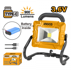 LAMPARA INGCO PORTATIL 3,6V C/BATERIA Y CABLE USB #HRLF4415