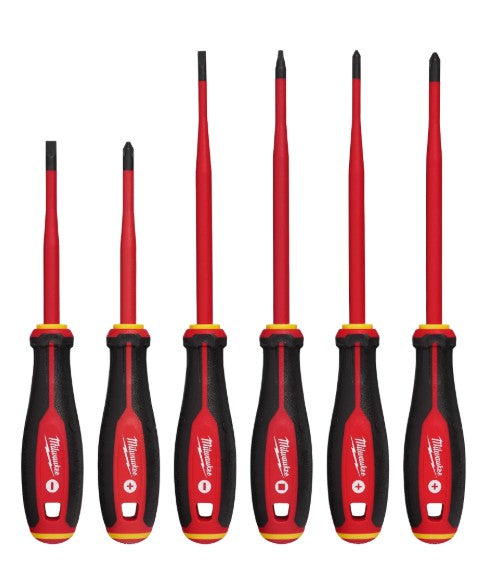 JUEGO DE DESTORNILLADORES 1000V 6PZS PUNTA DELGADA MILWAUKEE