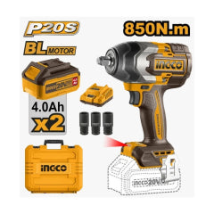 LLAVE IMPACTO INGCO INALAMBRICA 20V - C/2 BAT Y 1 CARGADOR #CIWLI2085  (C)