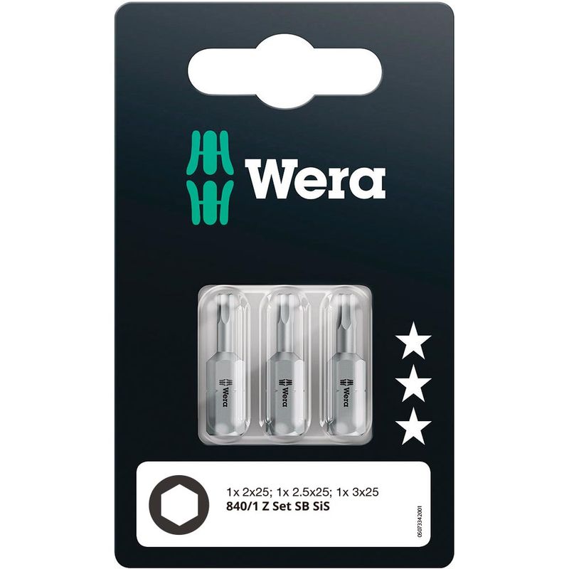 Set 3 Puntas Hex-Plus 2.0 / 2.5 / 3.0 x 25 mm