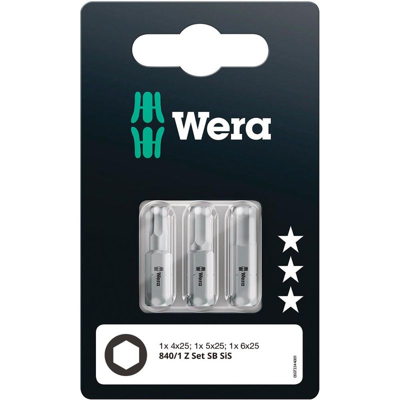 Set 3 Puntas Hex-Plus 4.0 / 5.0 / 6.0 x 25 mm