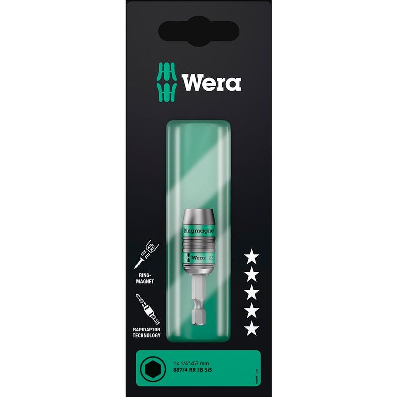 Porta Puntas Hex 1/4" x 57 mm con Imán Anular
